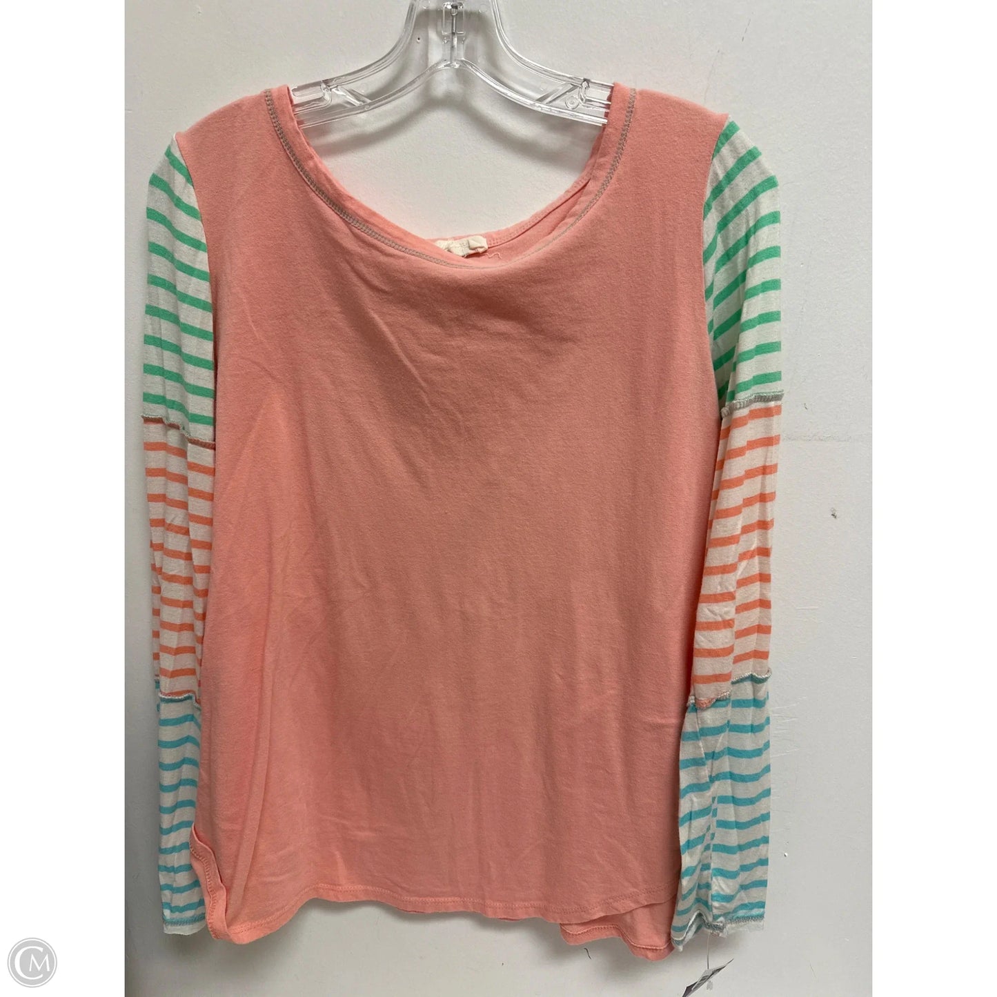 Top Long Sleeve By Bibi In Peach, Size: Xl
