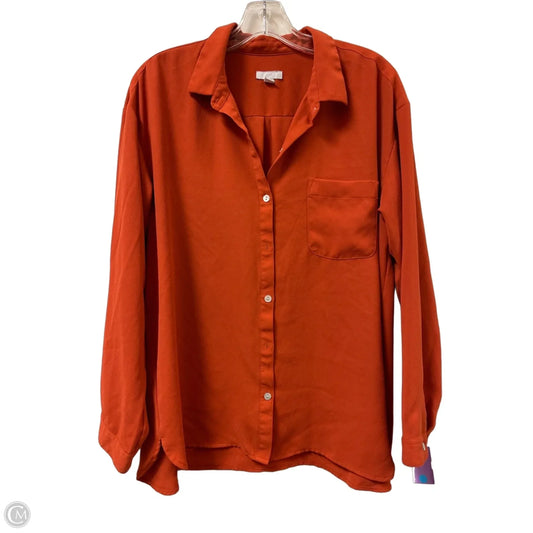 Blouse Long Sleeve By J. Jill In Orange, Size: L