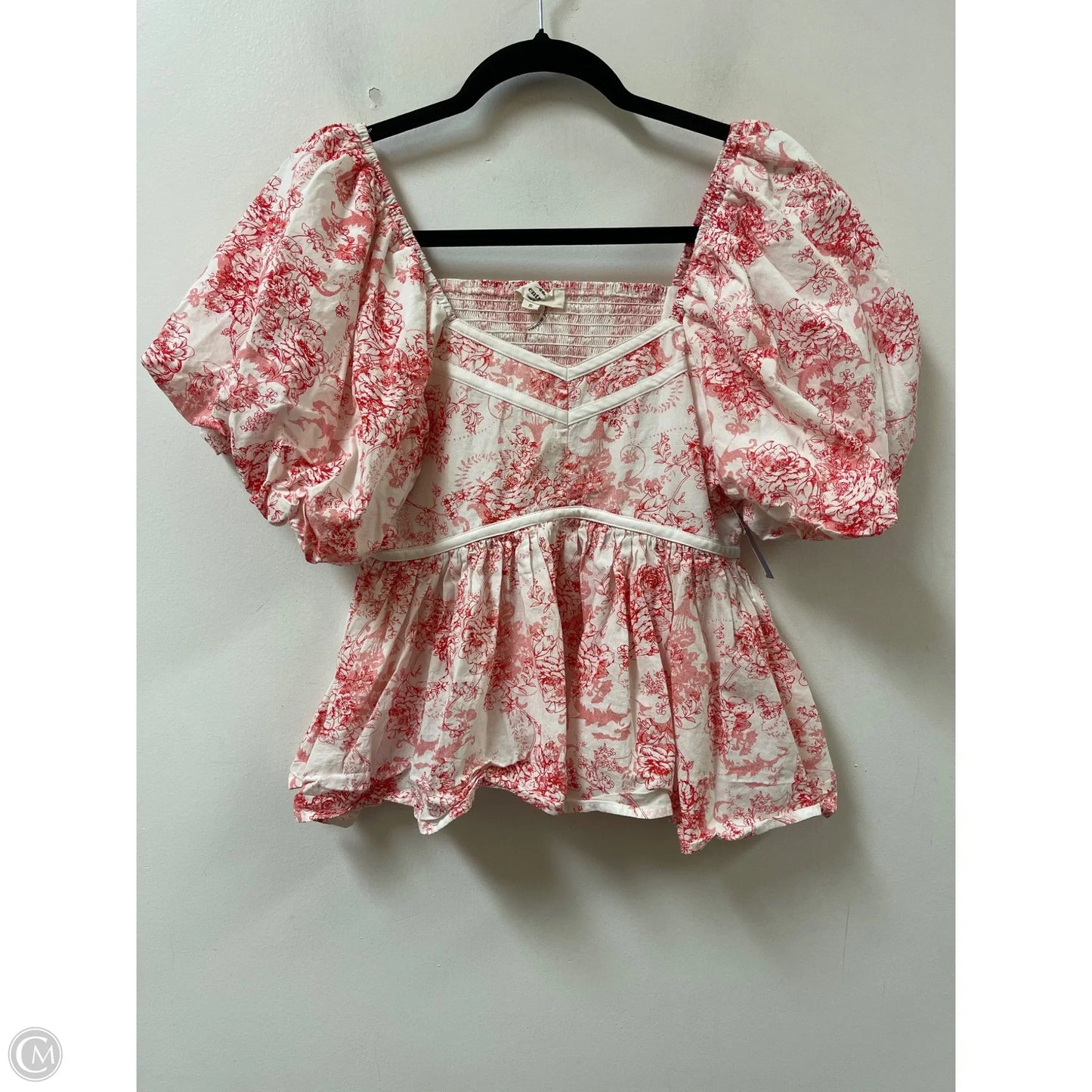 Top Short Sleeve By Entro In Red & White, Size: S