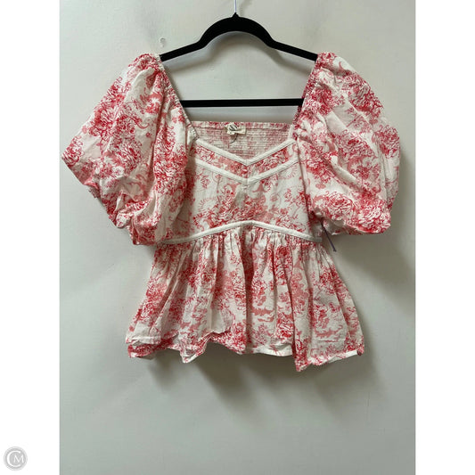 Top Short Sleeve By Entro In Red & White, Size: S