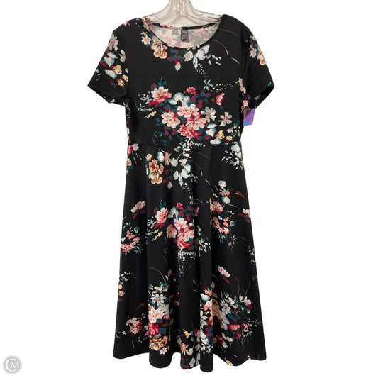 Dress Casual Midi By Shein In Floral Print, Size: Xl