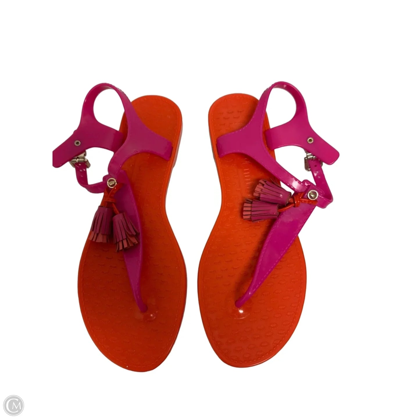 Sandals Flats By Juicy Couture In Orange & Pink, Size: 9