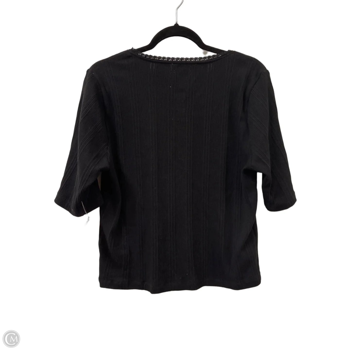 Blouse Short Sleeve By Loft In Black, Size: Xl