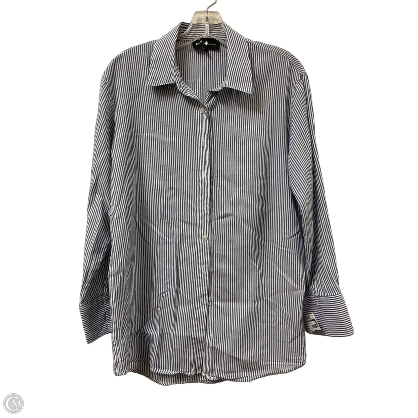 Blouse Long Sleeve By Jones New York In Striped Pattern, Size: S