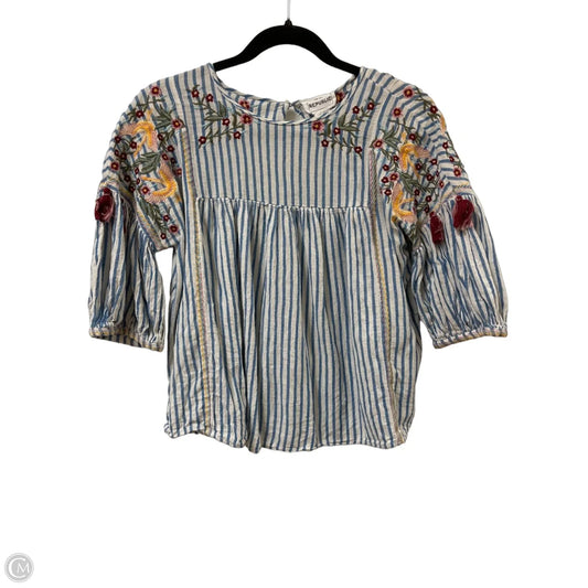 Top Short Sleeve By For The Republic In Striped Pattern, Size: M