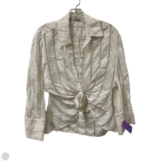 Blouse Long Sleeve By Zara In Cream, Size: Xs