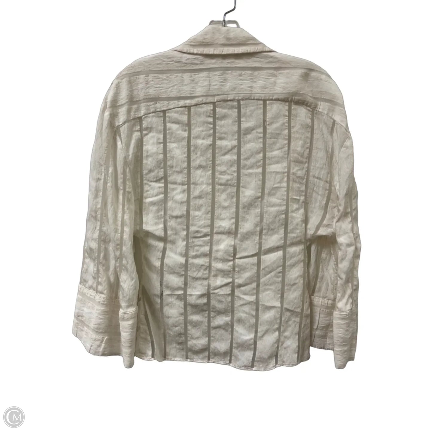 Blouse Long Sleeve By Zara In Cream, Size: Xs