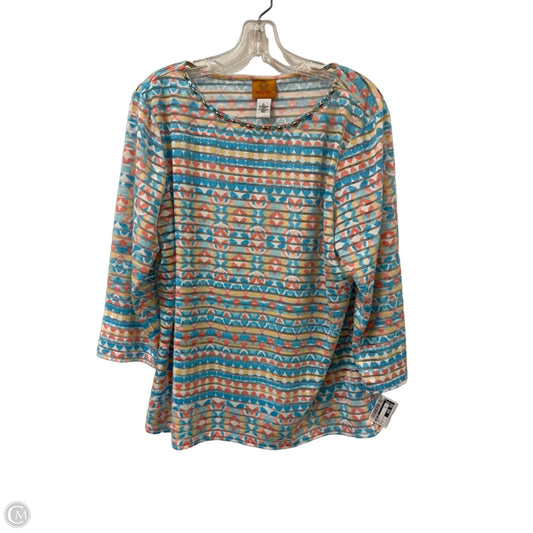 Top Long Sleeve By Ruby Rd In Multi-colored, Size: L