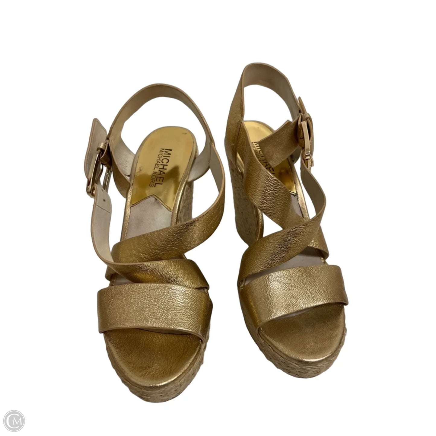 Sandals Heels Wedge By Michael By Michael Kors In Gold, Size: 7.5