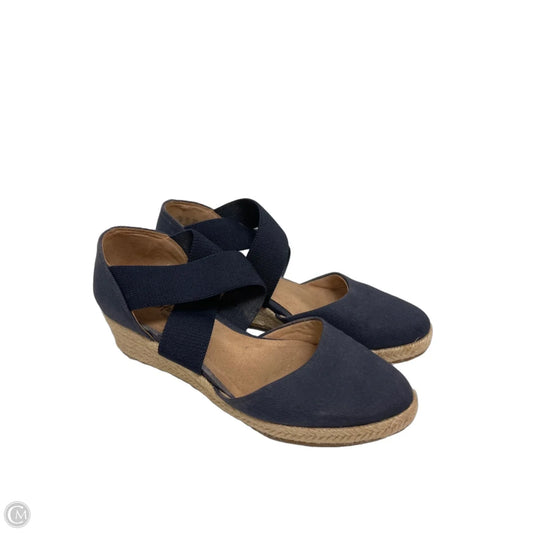Sandals Heels Wedge By Life Stride In Navy, Size: 7.5