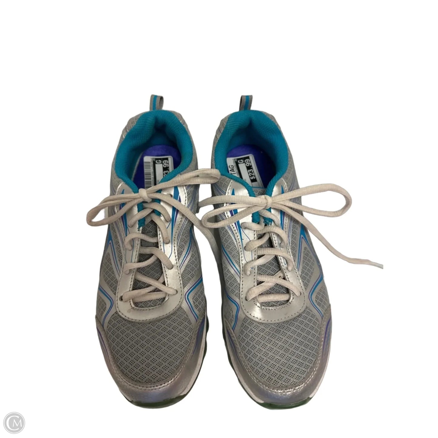 Shoes Athletic By Skechers In Silver, Size: 8.5