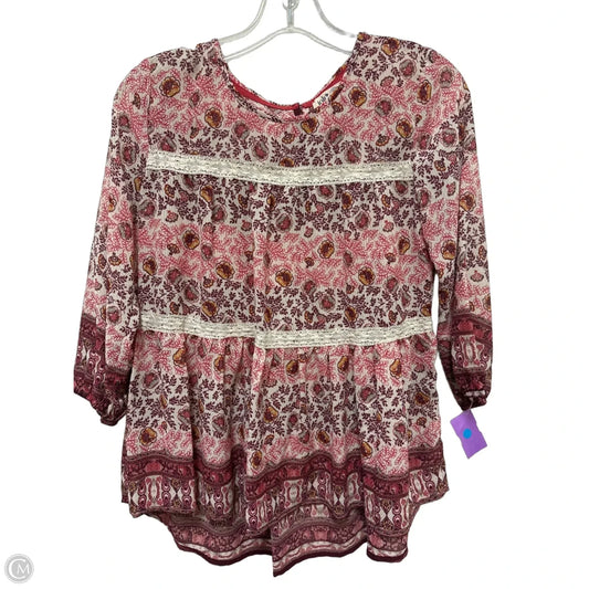 Top Long Sleeve By Jolt In Red, Size: S