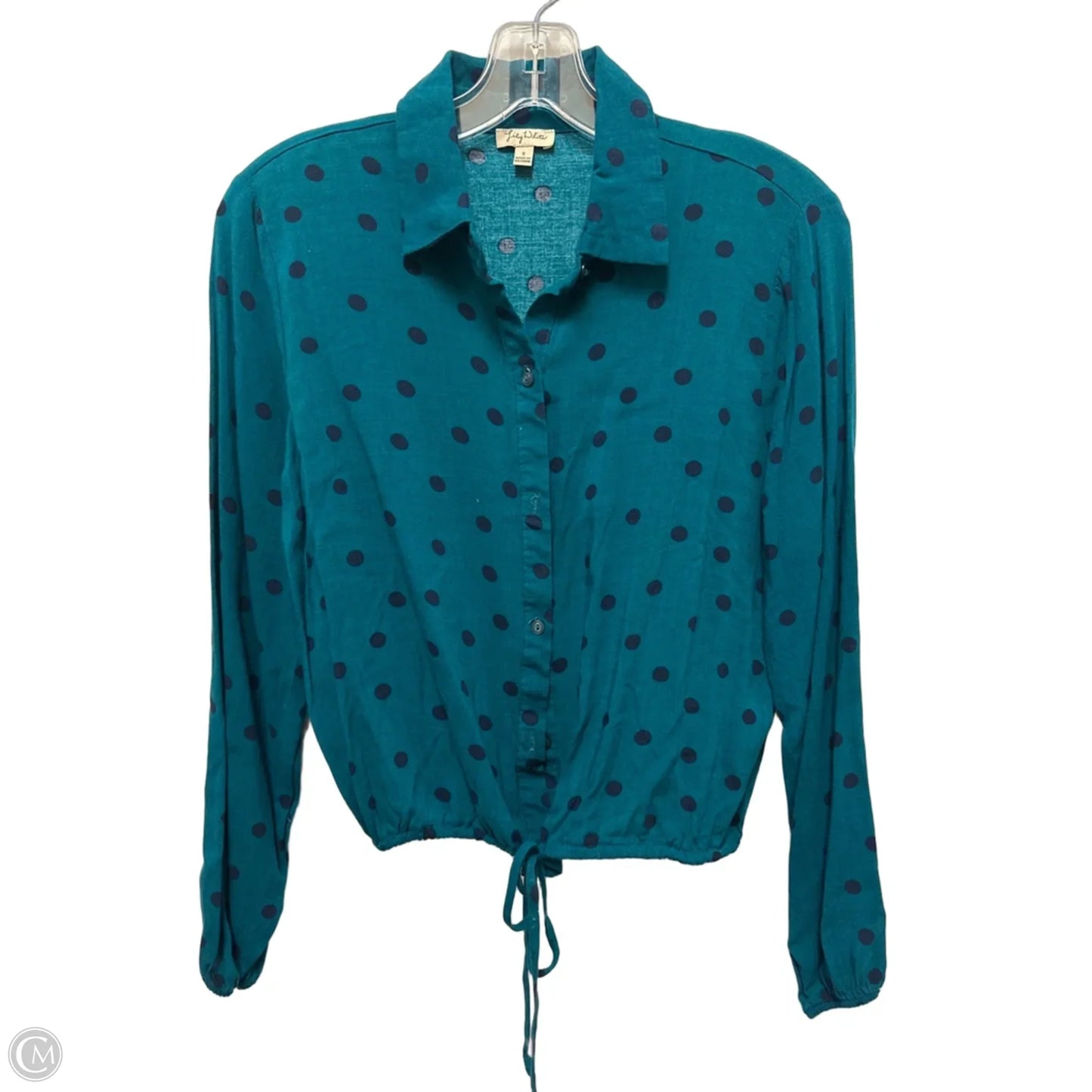 Blouse Long Sleeve By Lily White In Polkadot Pattern, Size: S