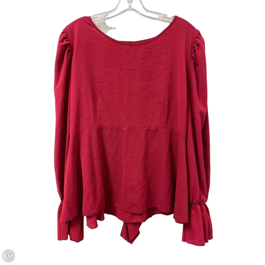 Top Long Sleeve By Shein In Red, Size: 3x