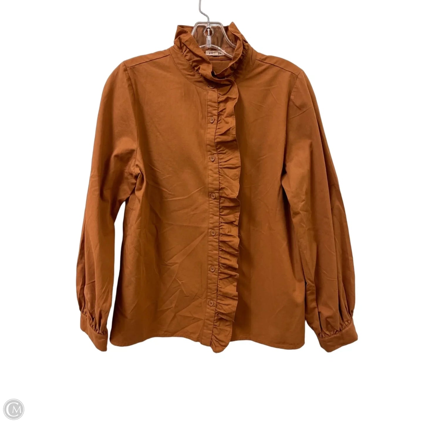 Blouse Long Sleeve By Jodifl In Brown, Size: S