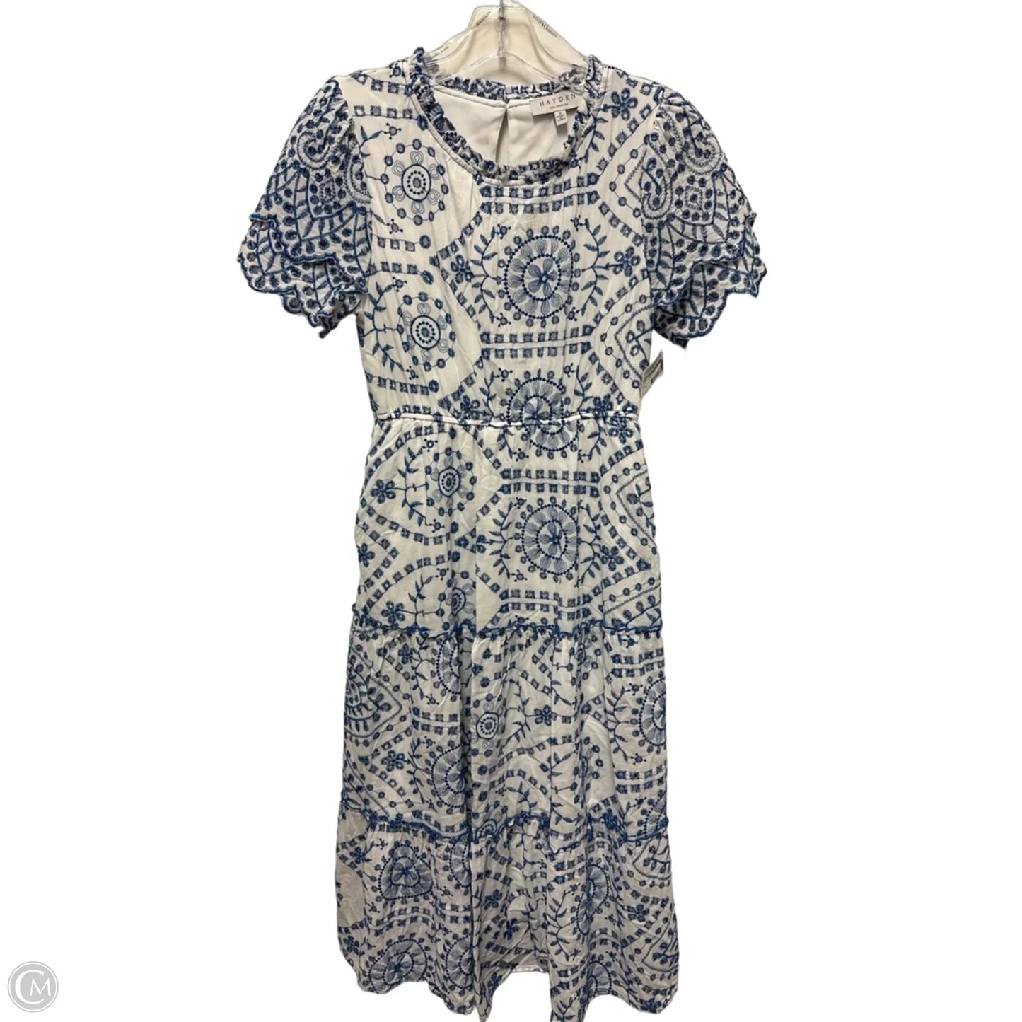 Dress Casual Midi By Hayden La In Blue & White, Size: S