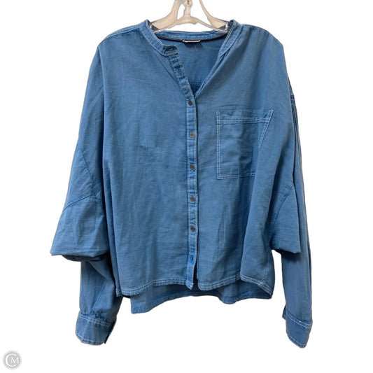 Blouse Long Sleeve By Pilcro In Blue, Size: M