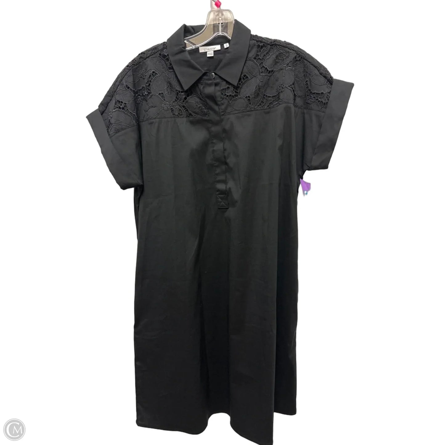 Dress Casual Midi By Chicos In Black, Size: M