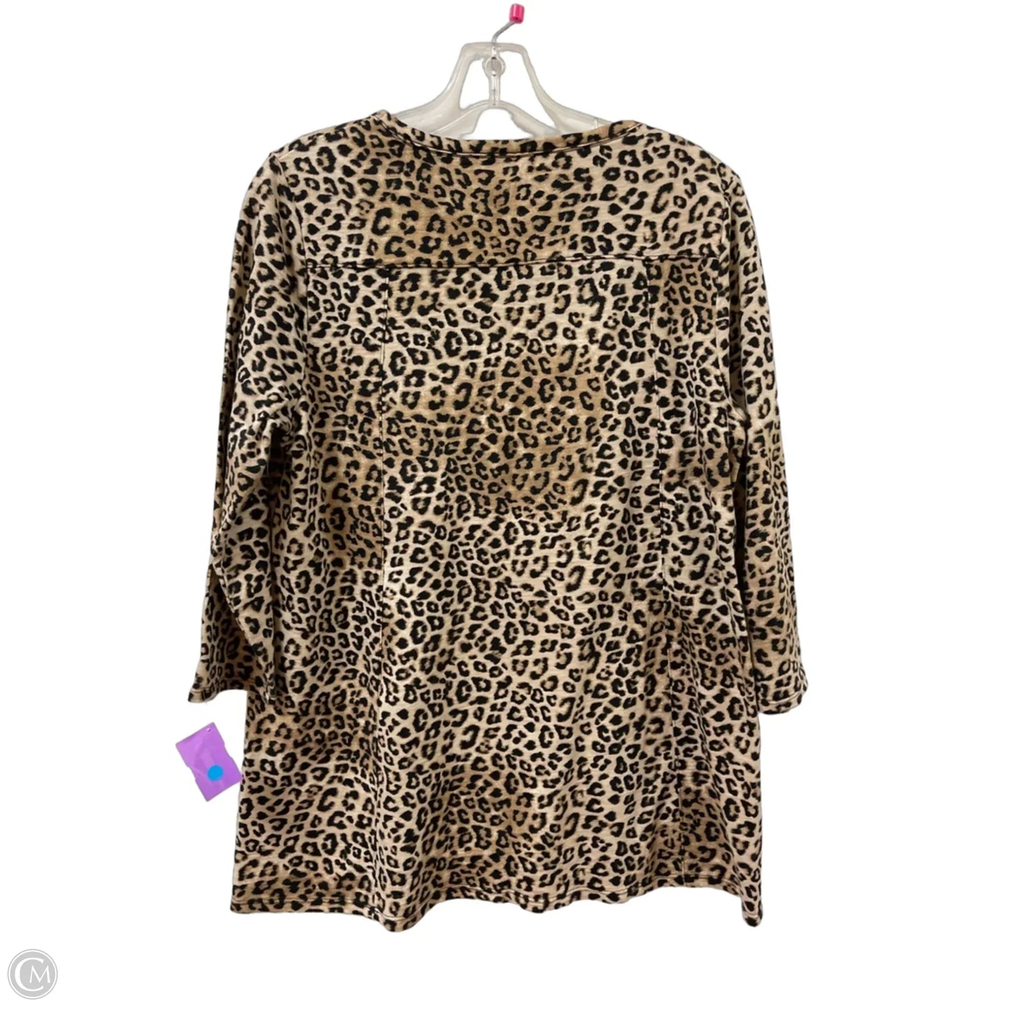 Top Long Sleeve By Chicos In Leopard Print, Size: M