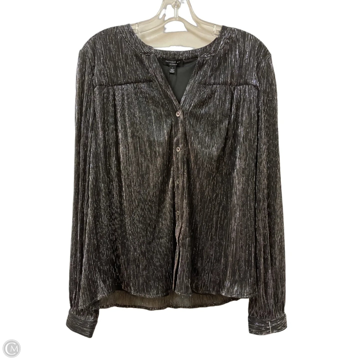 Blouse Long Sleeve By Current Air In Black, Size: L