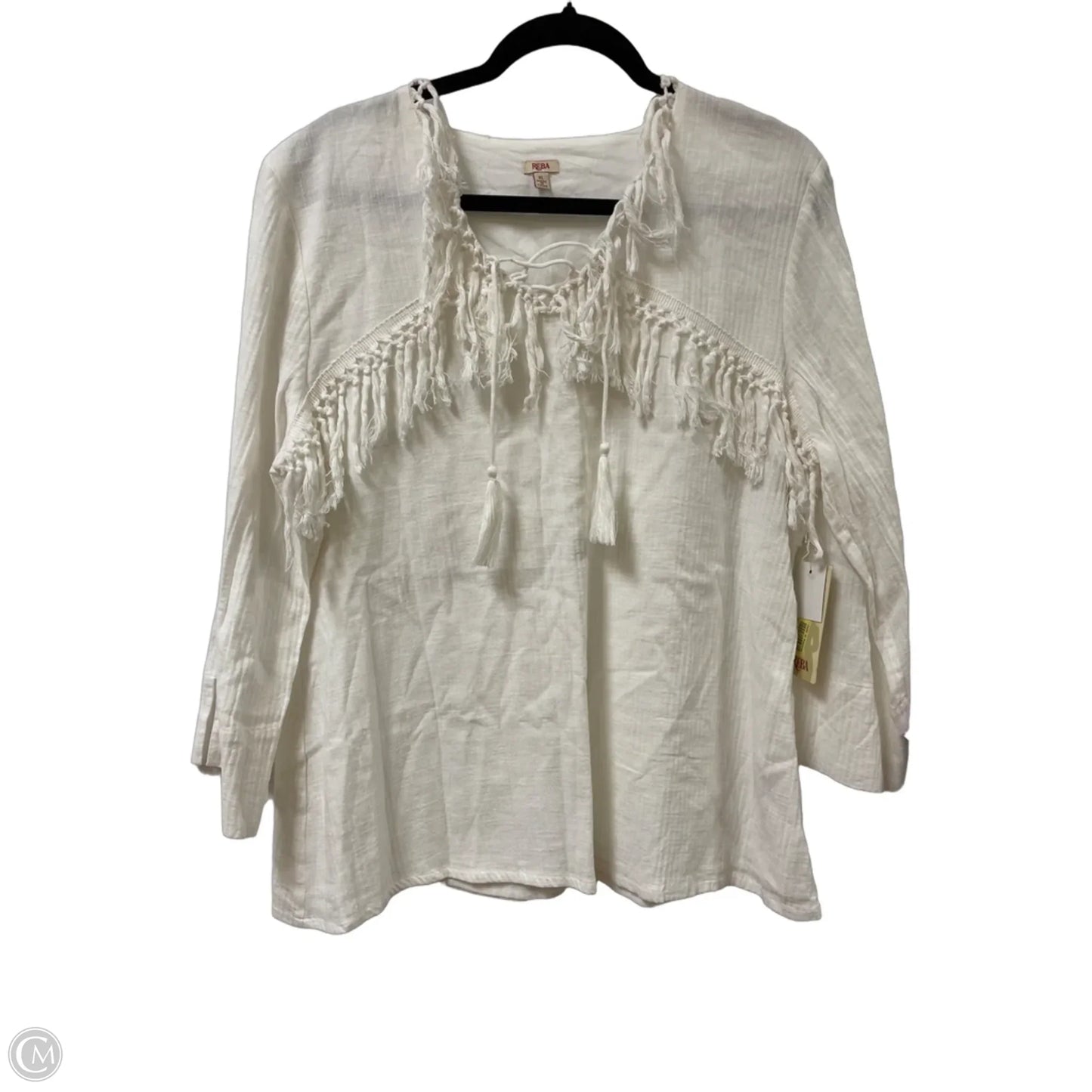 Top Long Sleeve By Reba In Cream, Size: Xl