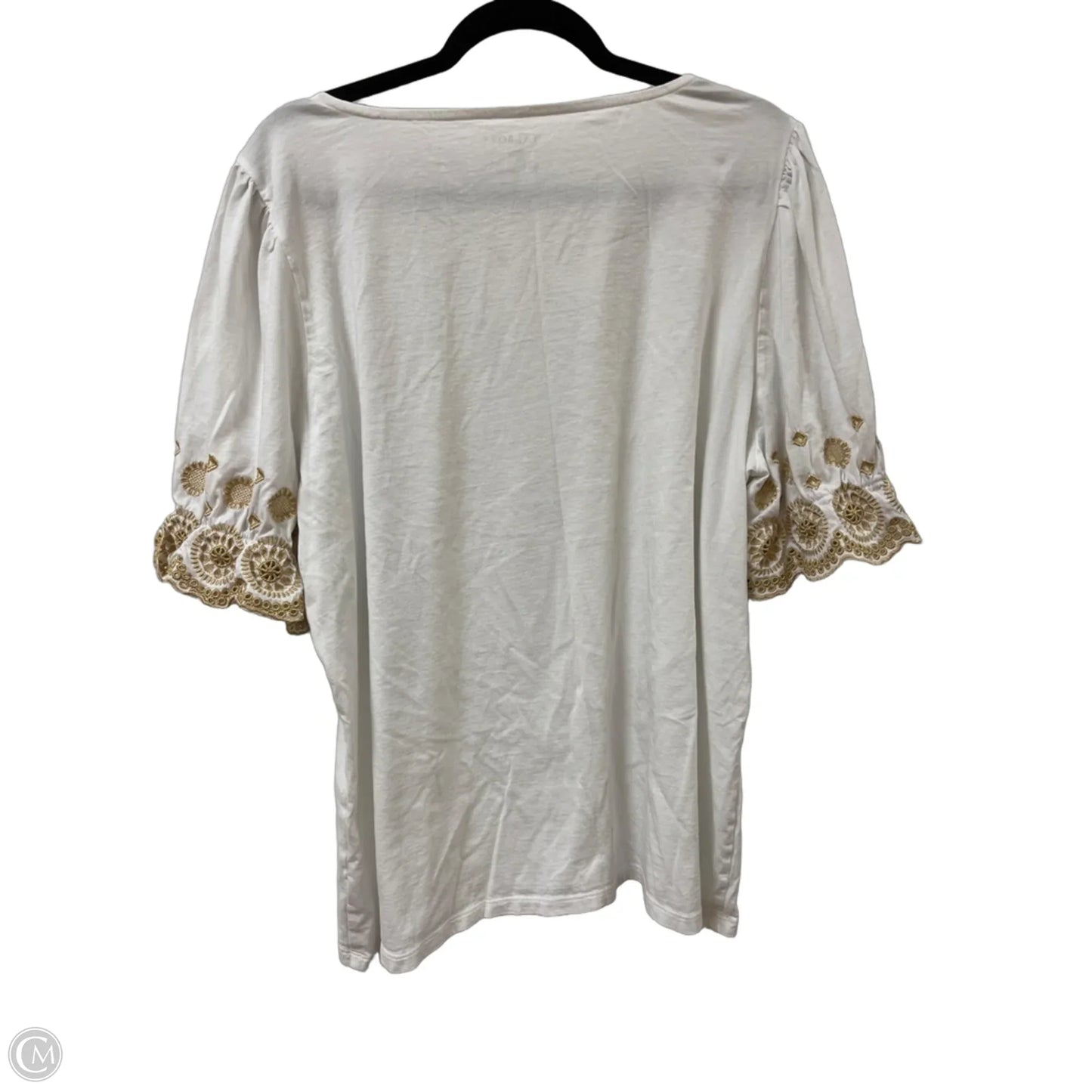 Top Short Sleeve By Talbots In White, Size: 3x
