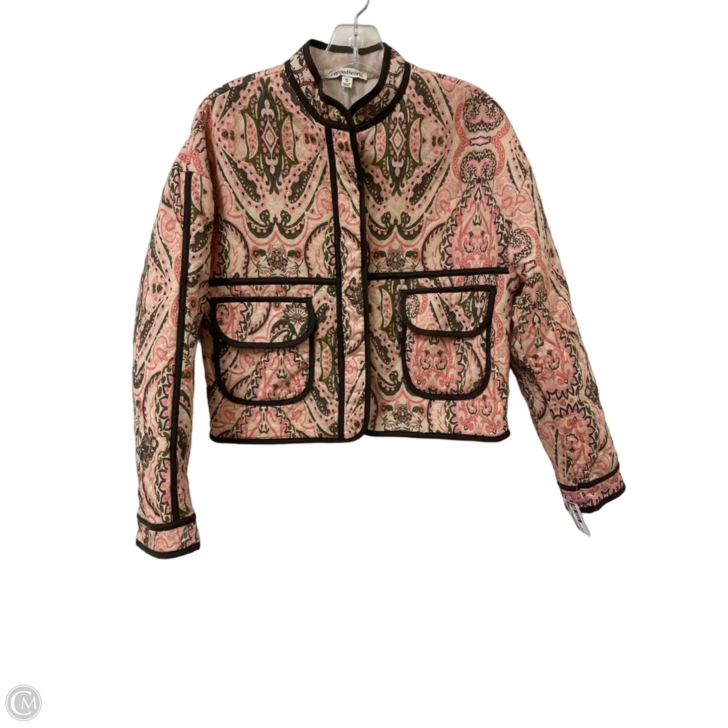 Jacket Moto By Clothes Mentor In Pink, Size: S