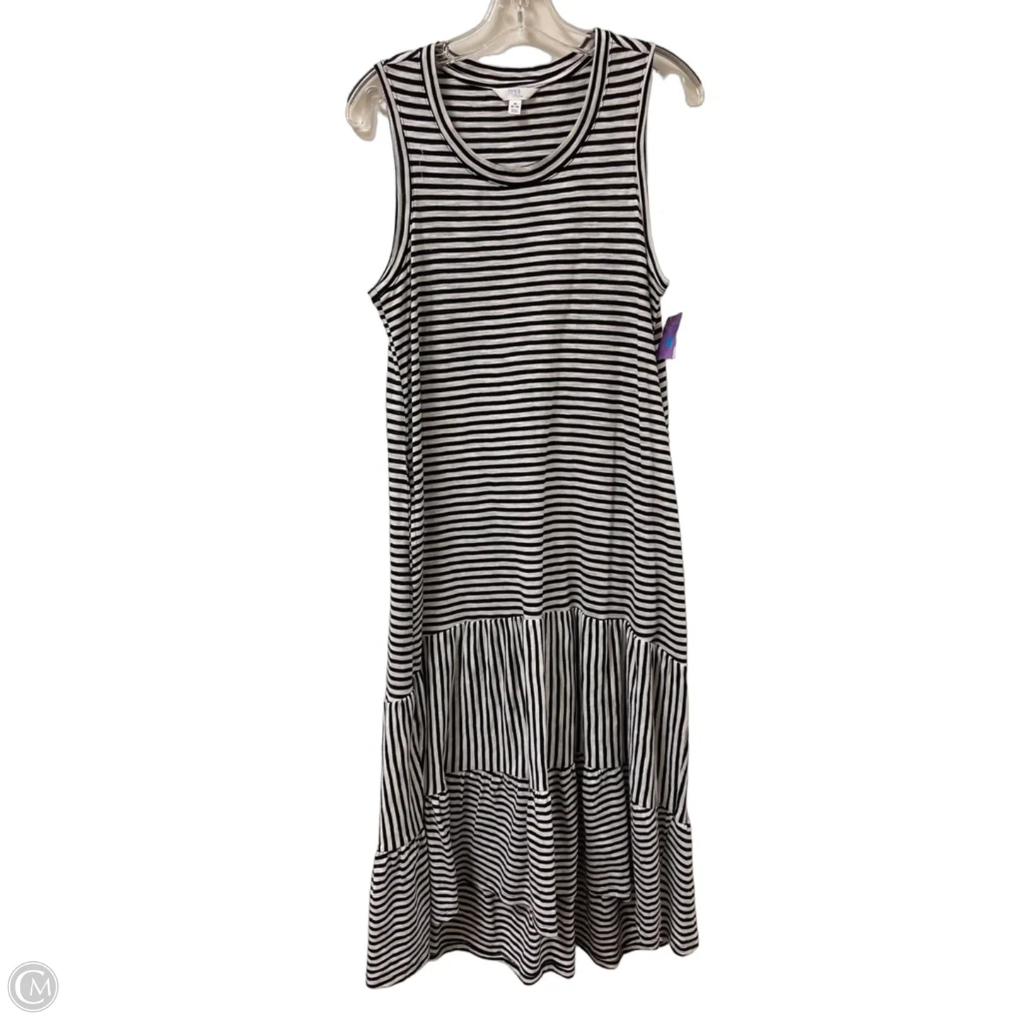 Dress Casual Midi By Time And Tru In Striped Pattern, Size: M