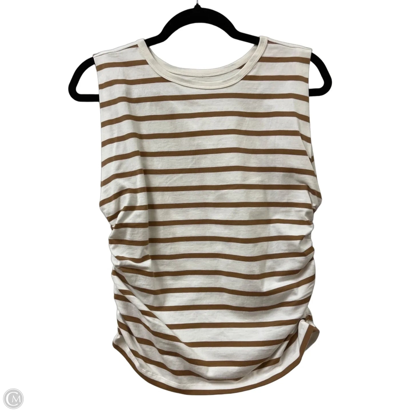 Top Sleeveless By Loft In Striped Pattern, Size: L