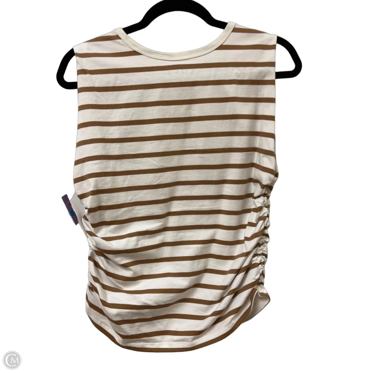 Top Sleeveless By Loft In Striped Pattern, Size: L
