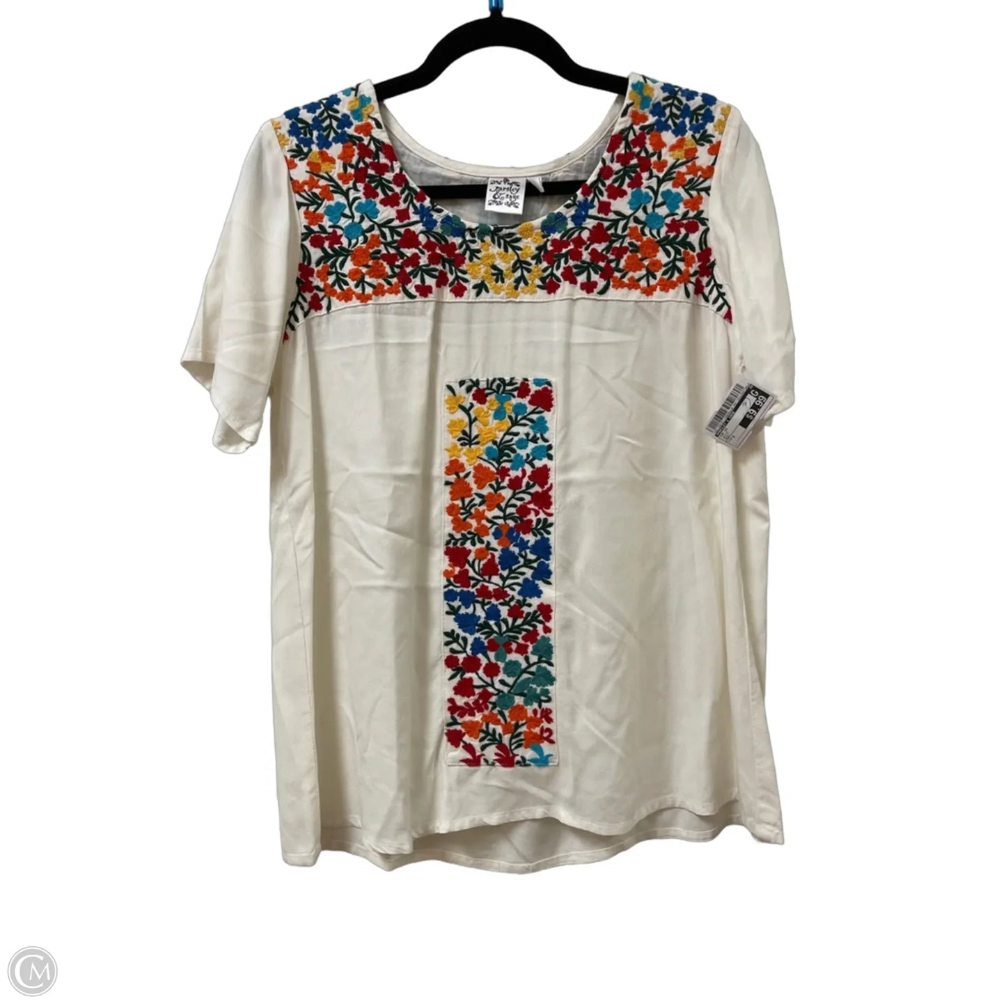 Top Short Sleeve By Parsley & Sage In White, Size: S