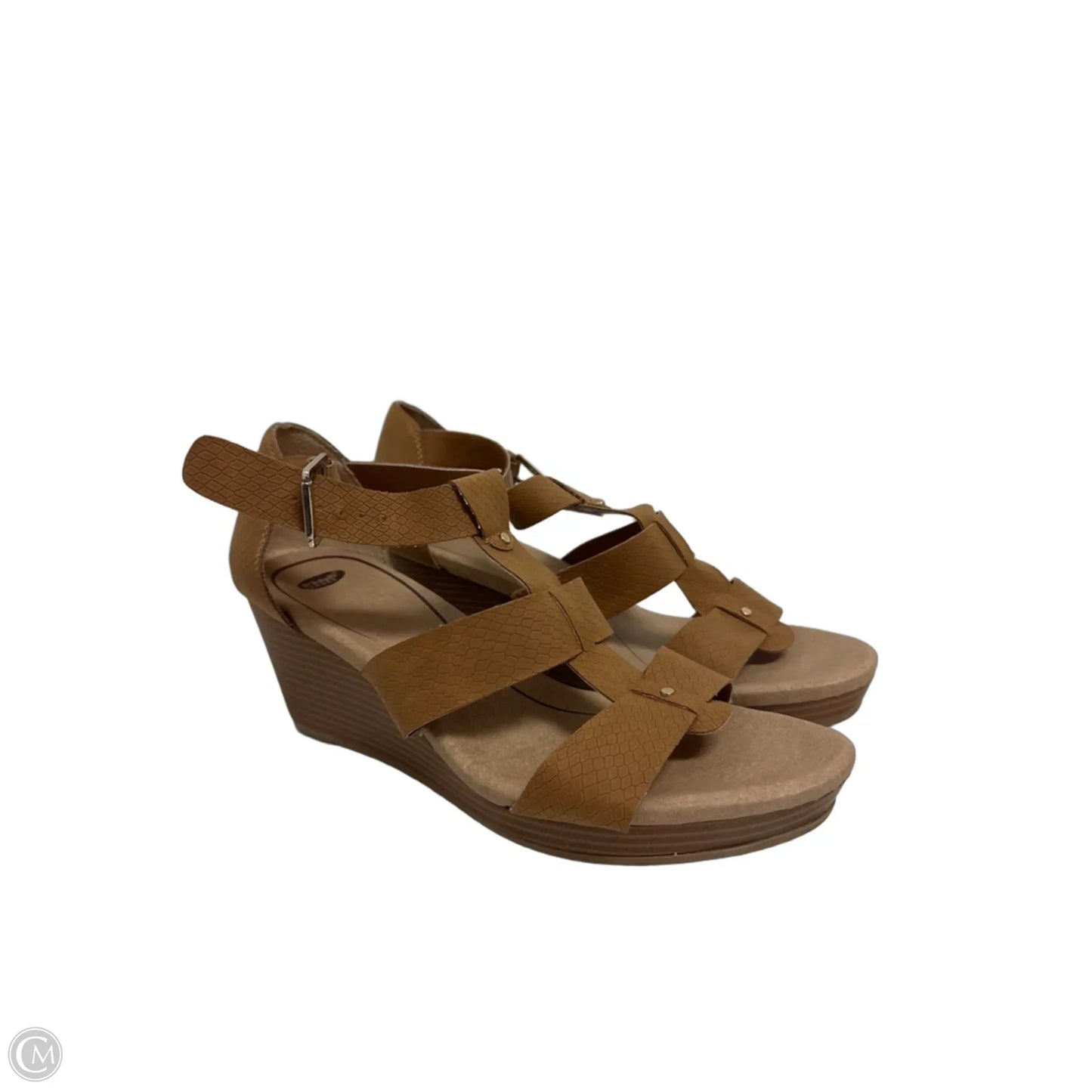 Sandals Heels Wedge By Dr Scholls In Brown, Size: 10