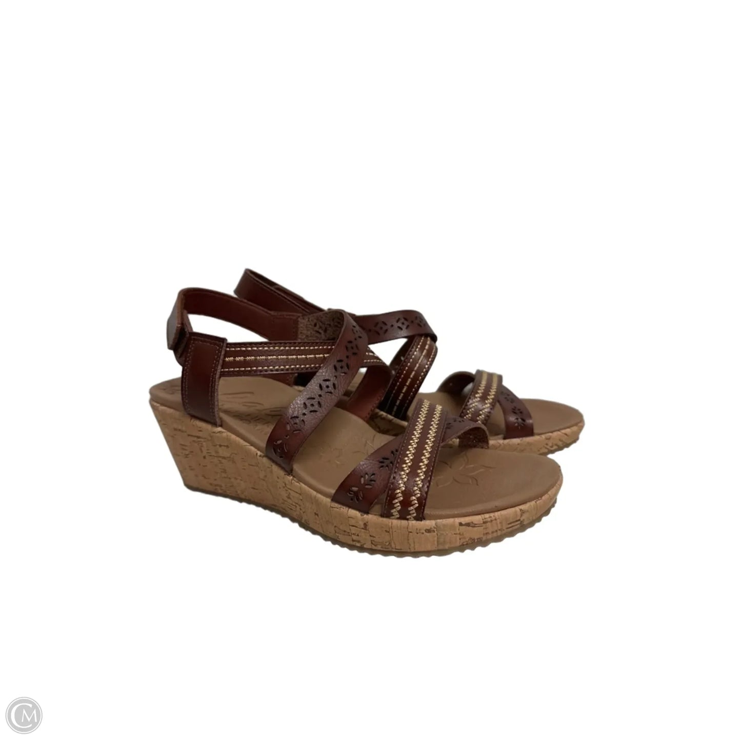 Sandals Heels Wedge By Skechers In Brown, Size: 8