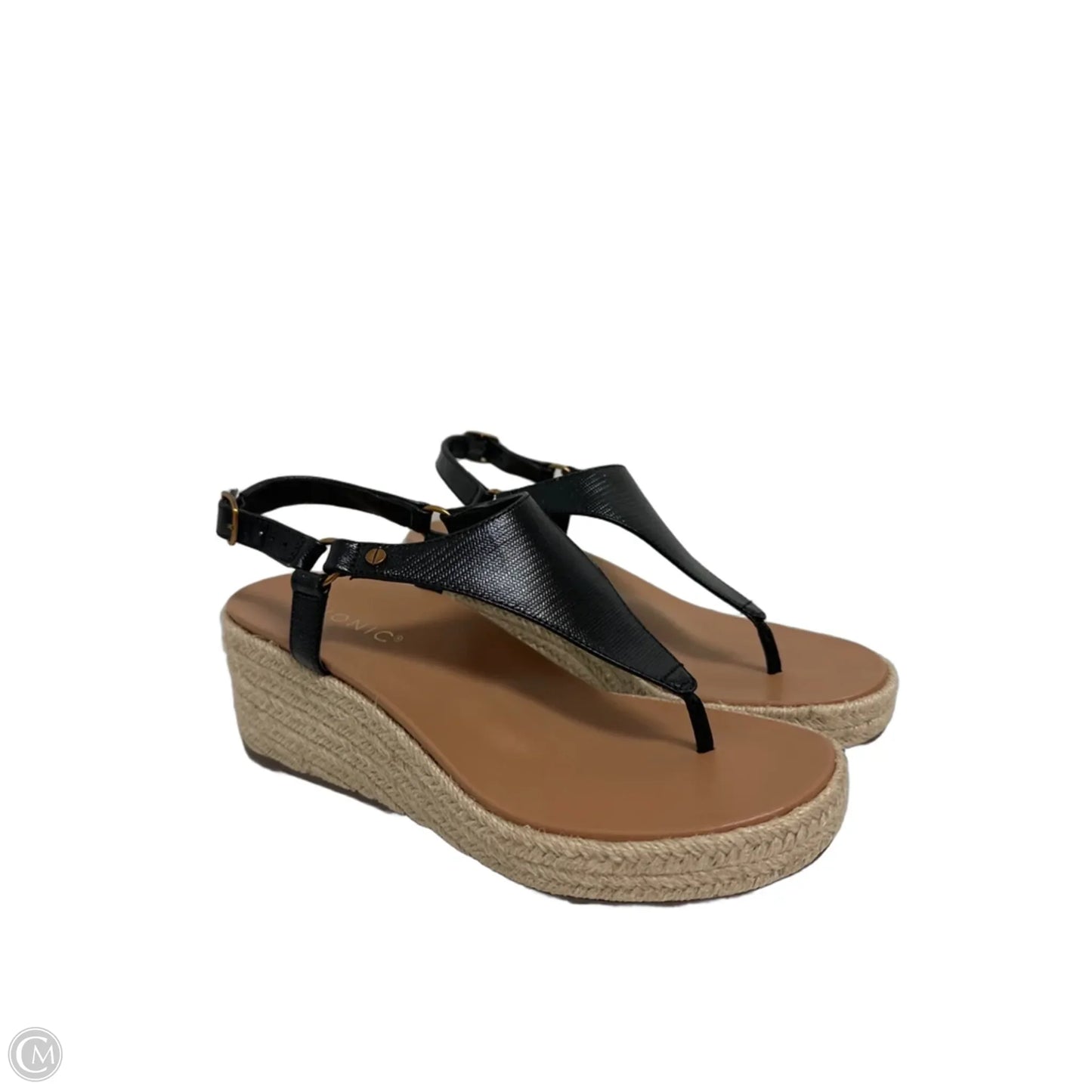 Sandals Heels Wedge By Vionic In Black, Size: 8