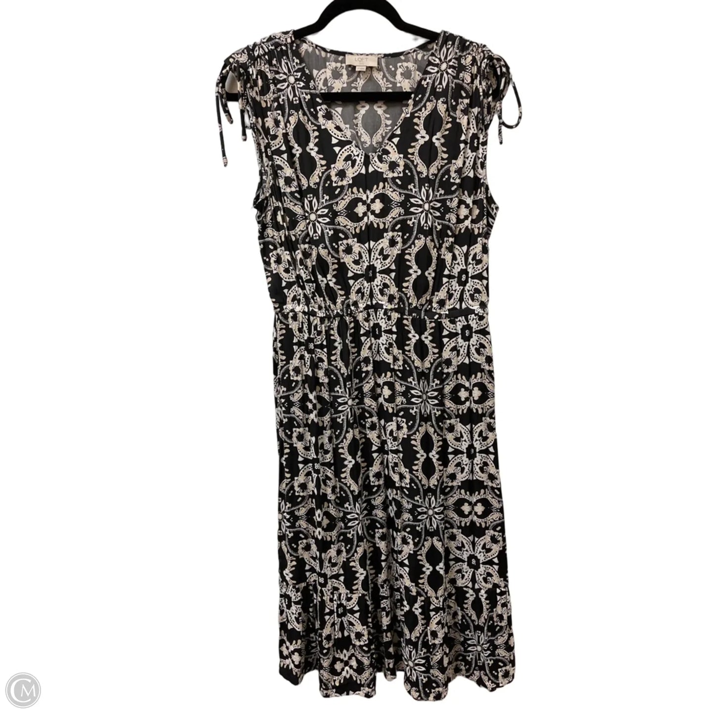 Dress Casual Midi By Loft In Black & White, Size: Lp
