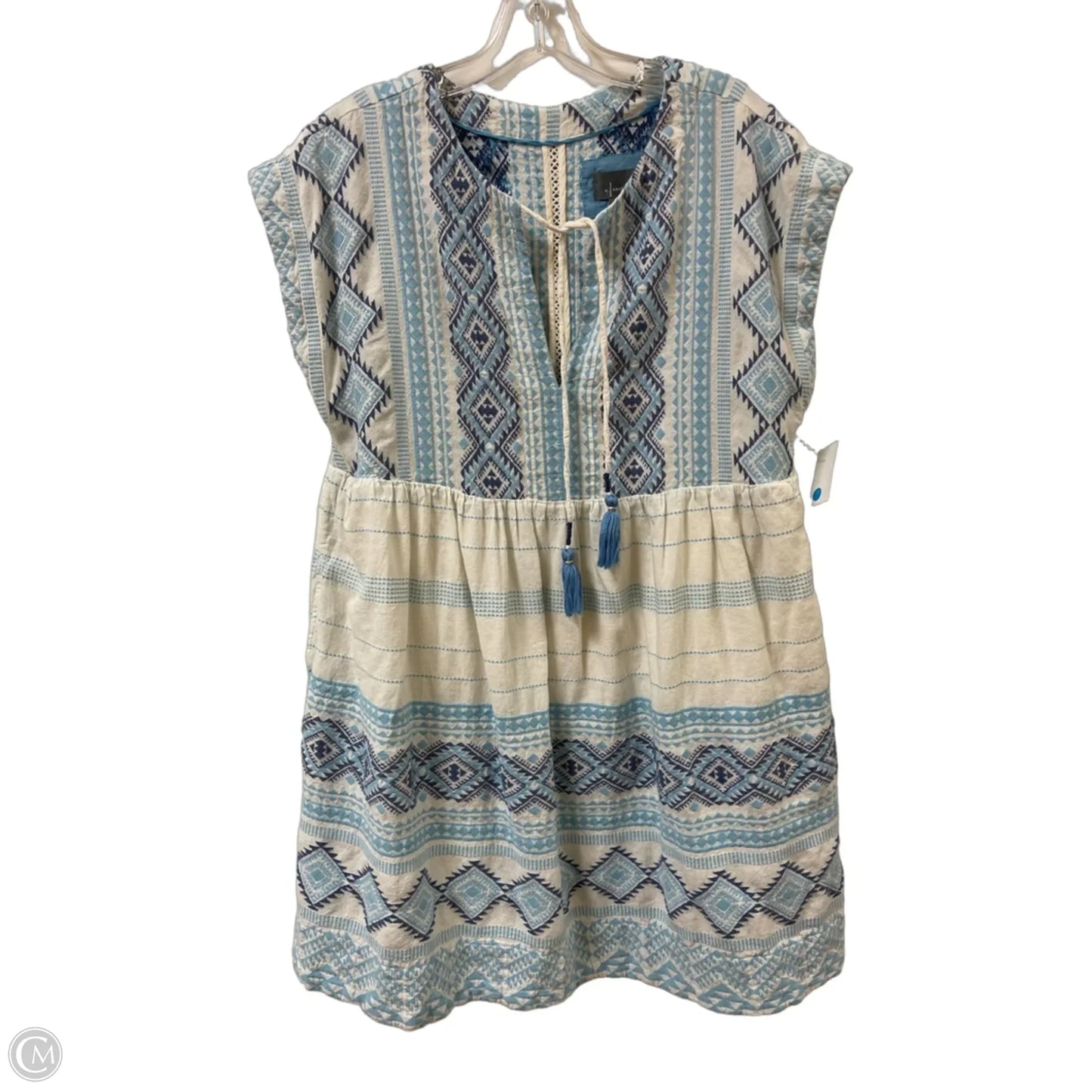 Dress Casual Short By Anthropologie In Blue & White, Size: M