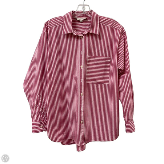 Blouse Long Sleeve By Loft In Pink, Size: S