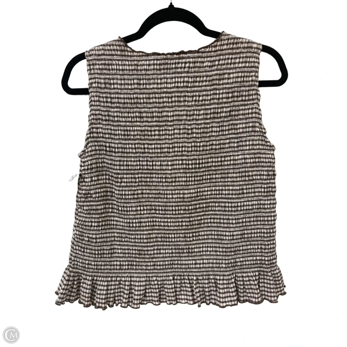 Top Sleeveless By Modern Works In Brown & Cream, Size: M
