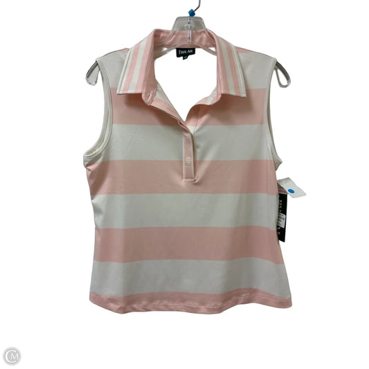 Athletic Tank Top By Clothes Mentor In Pink & White, Size: M