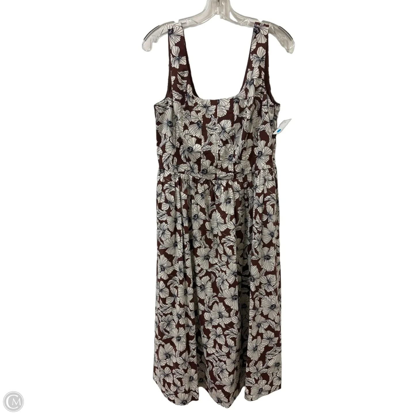 Dress Casual Midi By Joie In Brown & Cream, Size: M