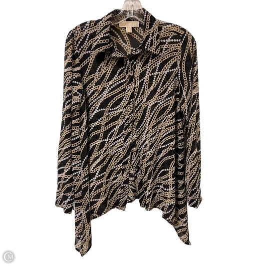 Blouse Long Sleeve By Michael By Michael Kors In Black, Size: S