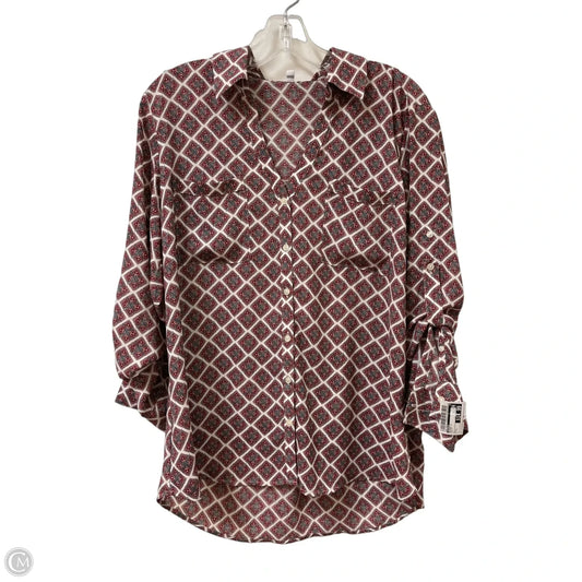 Blouse Long Sleeve By Express In Multi-colored, Size: L
