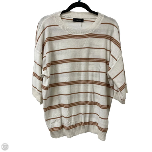 Sweater Short Sleeve By Dokotoo In Tan & White, Size: Xl