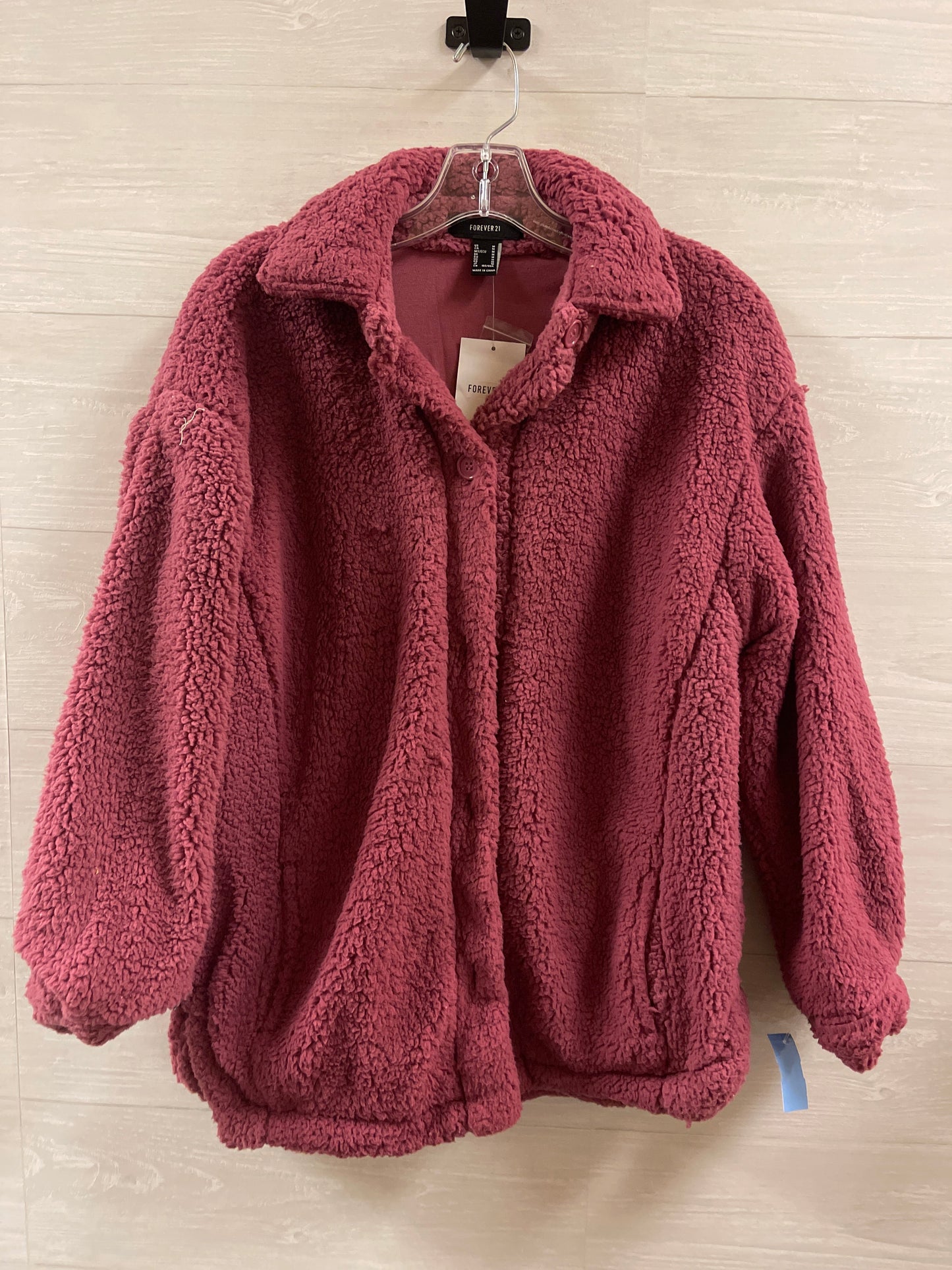 Coat Faux Fur & Sherpa By Forever 21  Size: M