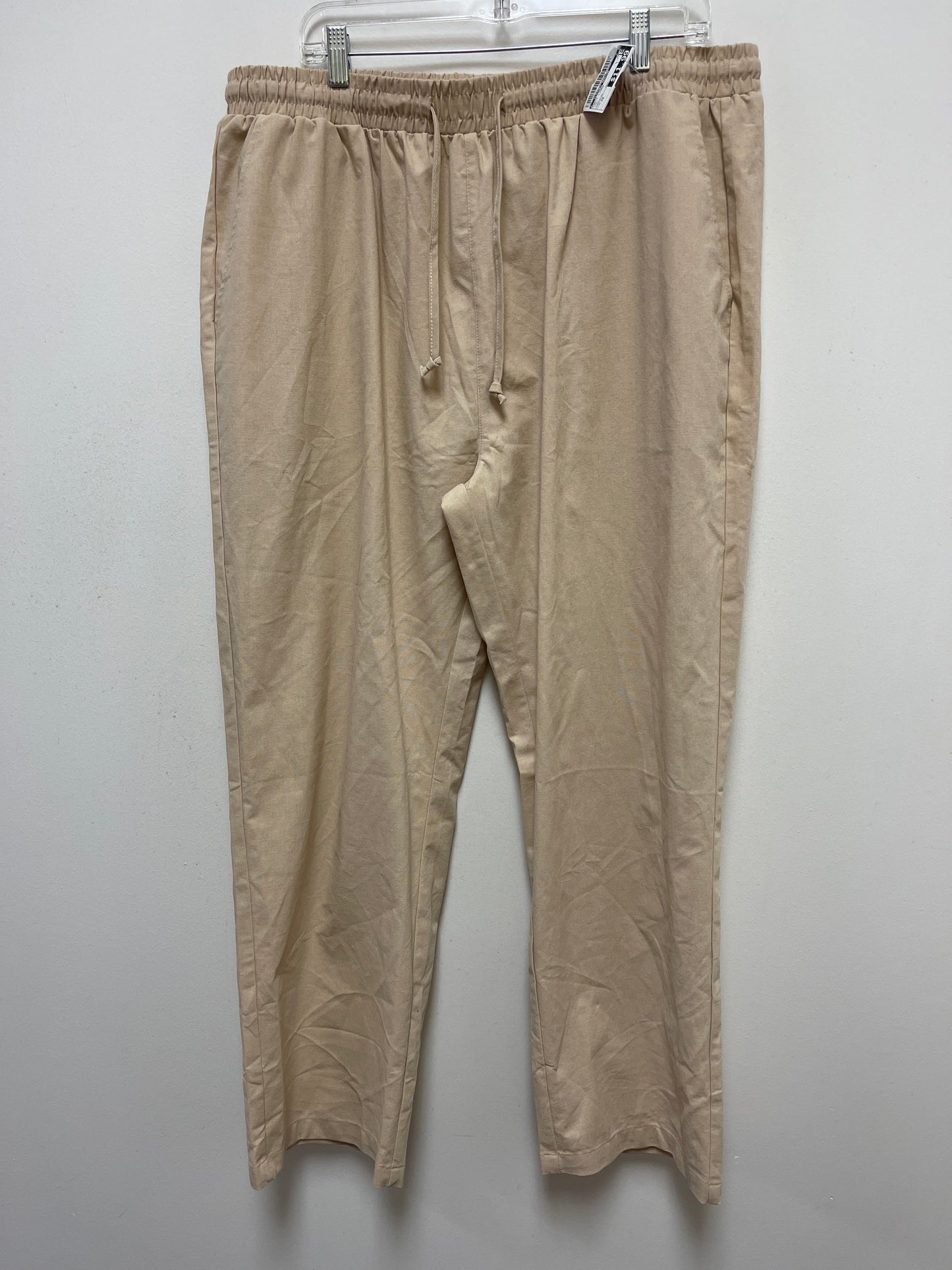 Tan Pants Linen Clothes Mentor, Size 2x