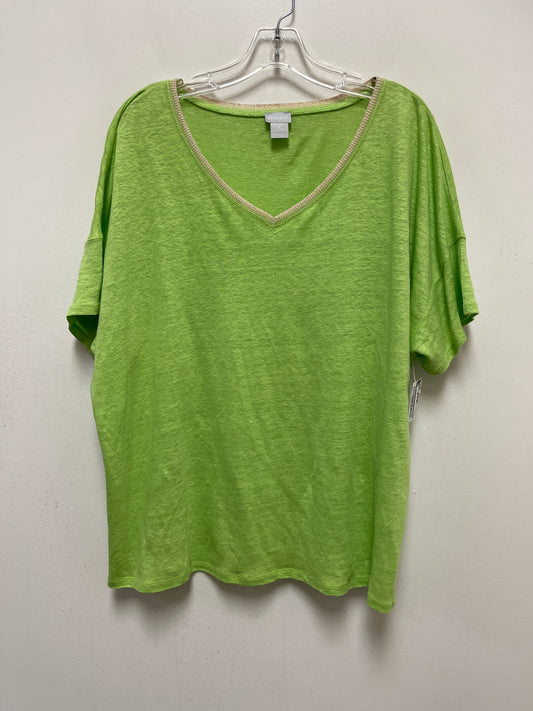 Green Top Short Sleeve Chicos, Size Xl