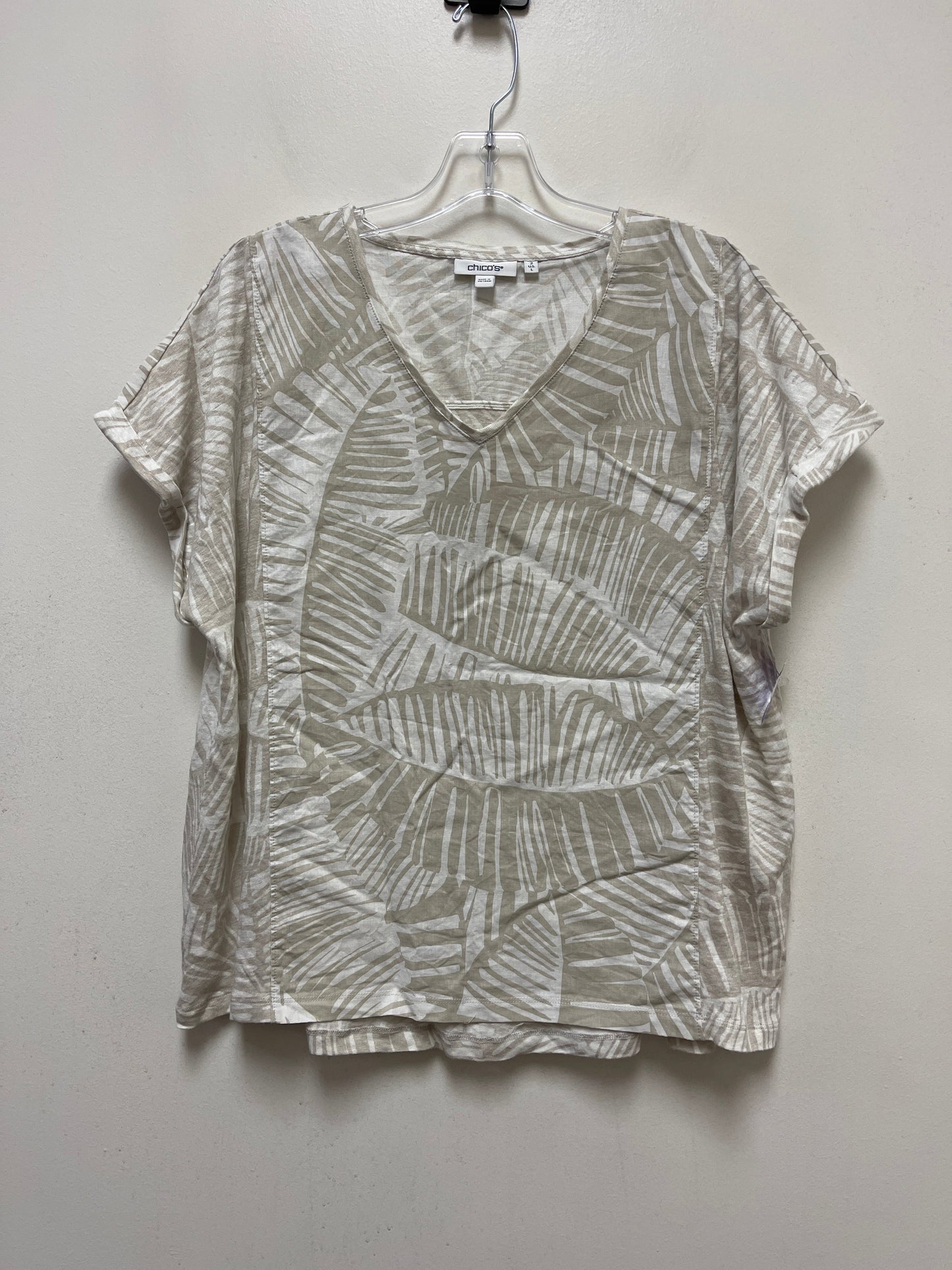 Grey Top Short Sleeve Chicos, Size L