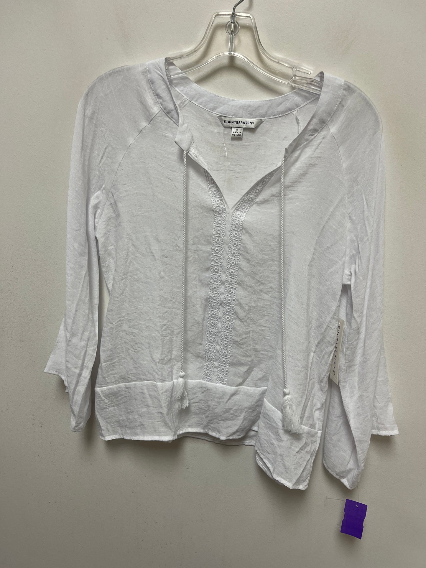 White Top Long Sleeve Counterparts, Size S