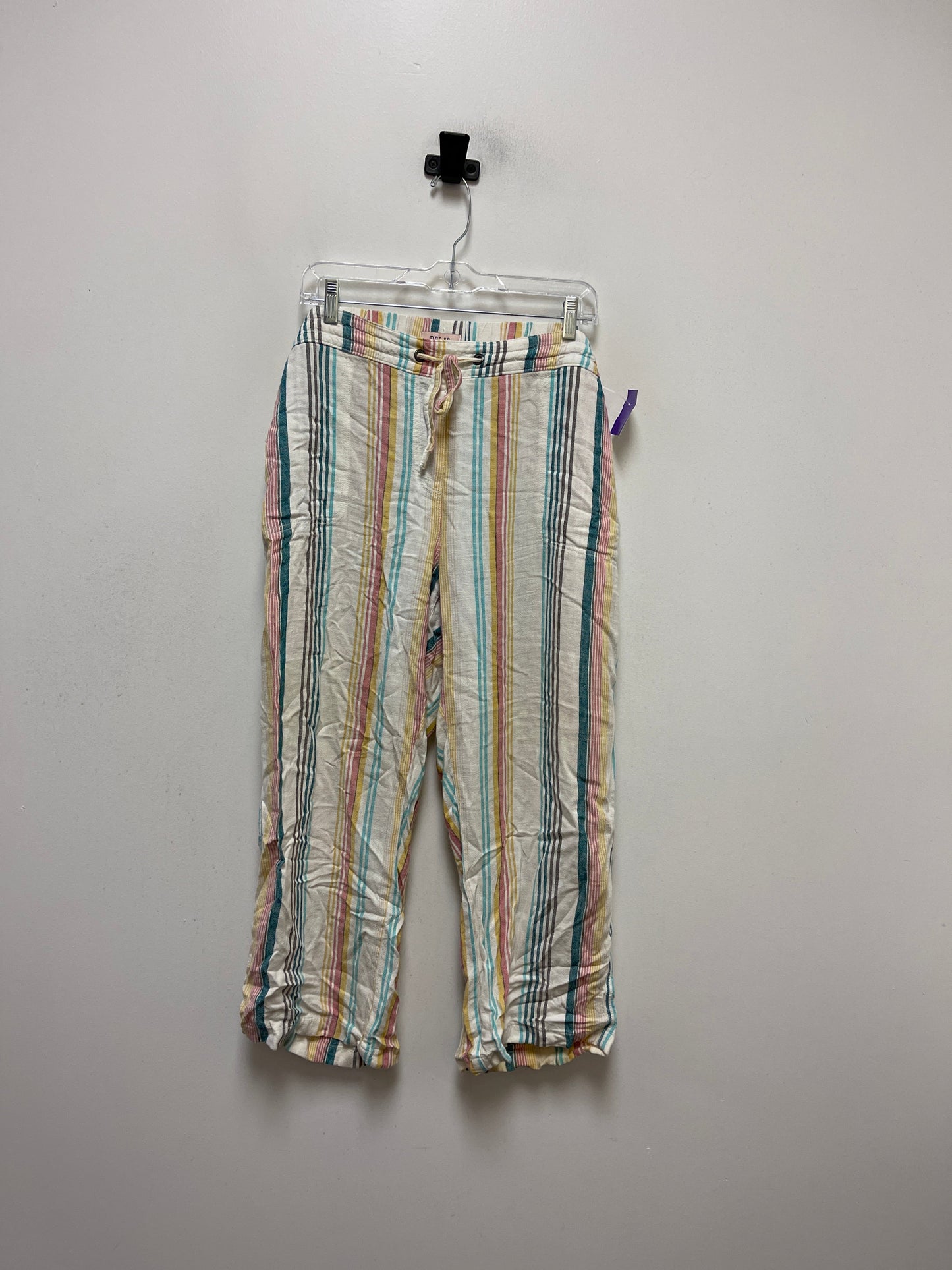 Multi-colored Pants Linen Per Se, Size 1x
