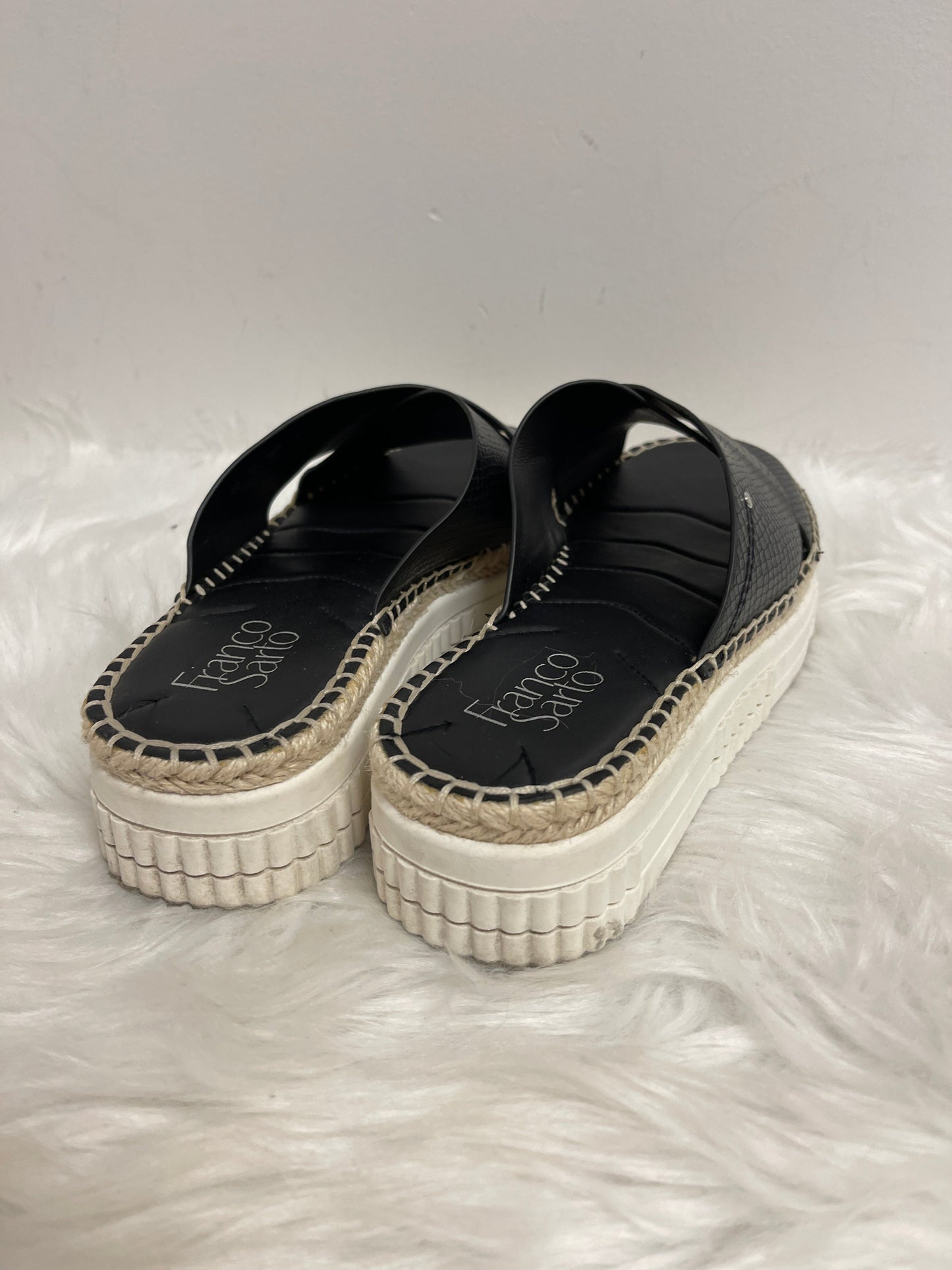 Black Sandals Heels Platform Franco Sarto, Size 8